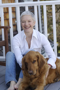 Barbara Gee with her dog Toby